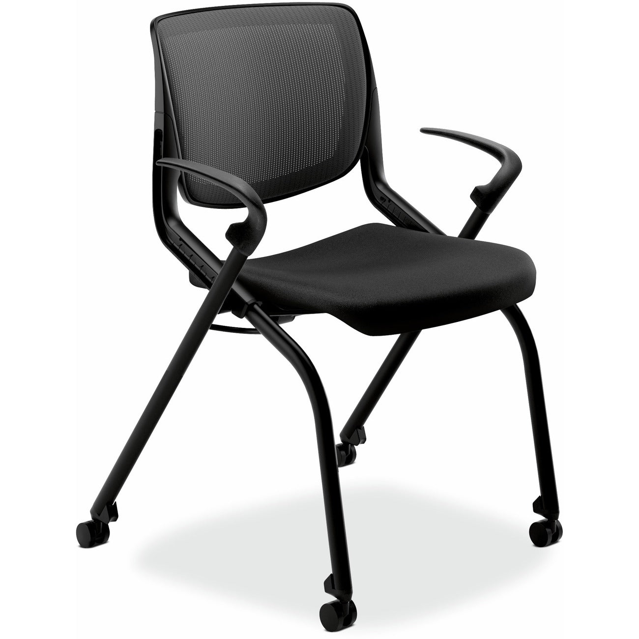 HON Chair Nstng Blk Frame Bk