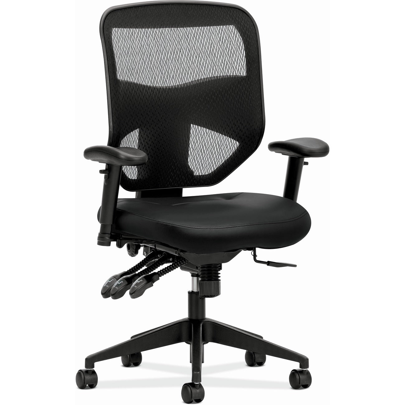Chair Task Hback Lthr Blk