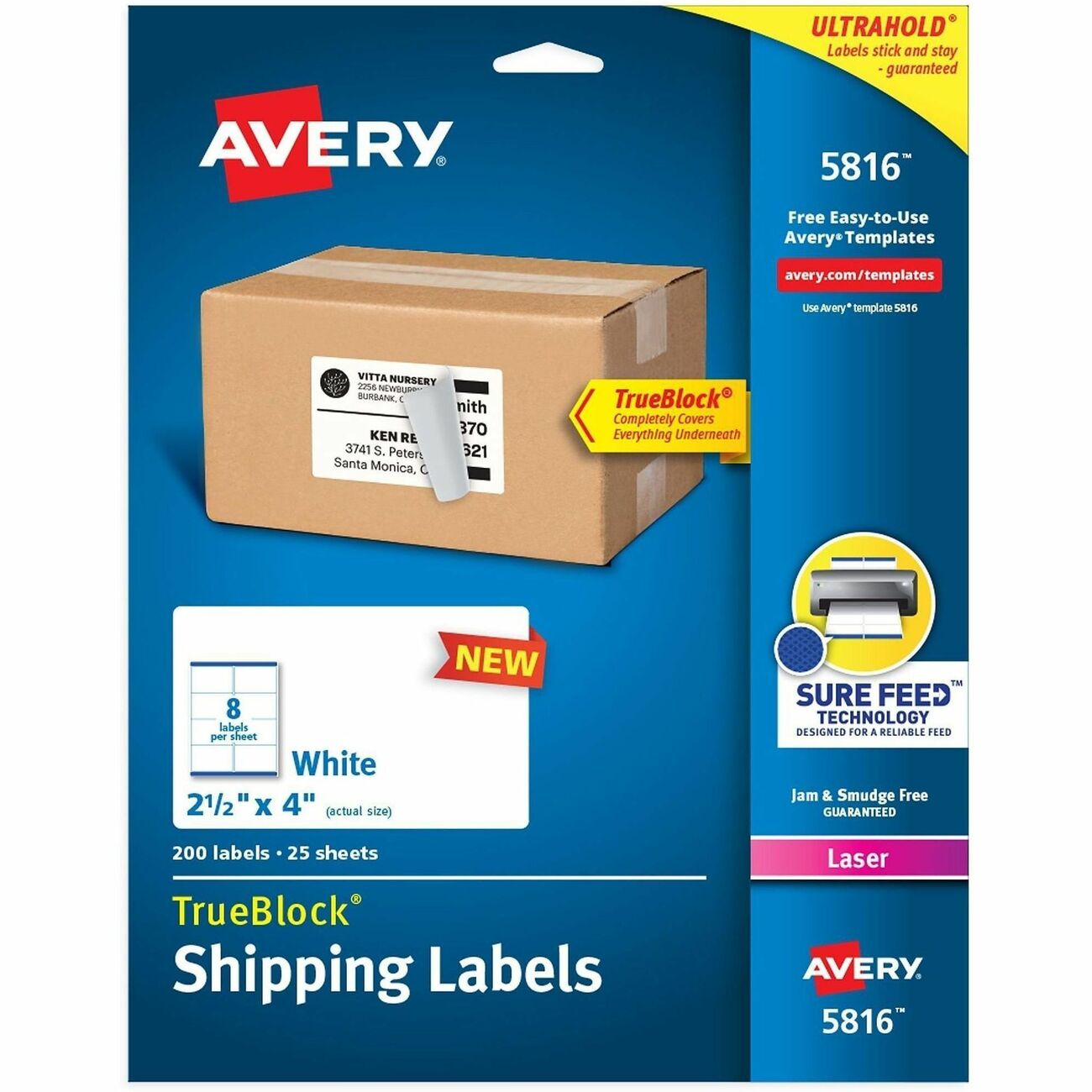 Avery Label Paper White 2-1/2X4
