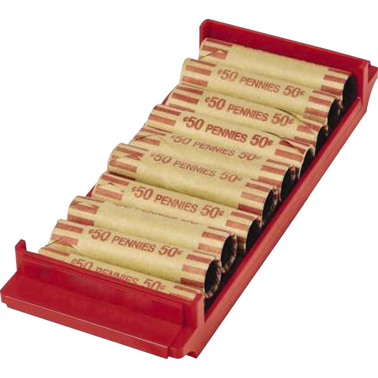 Tray Coin Stk Red Plastic