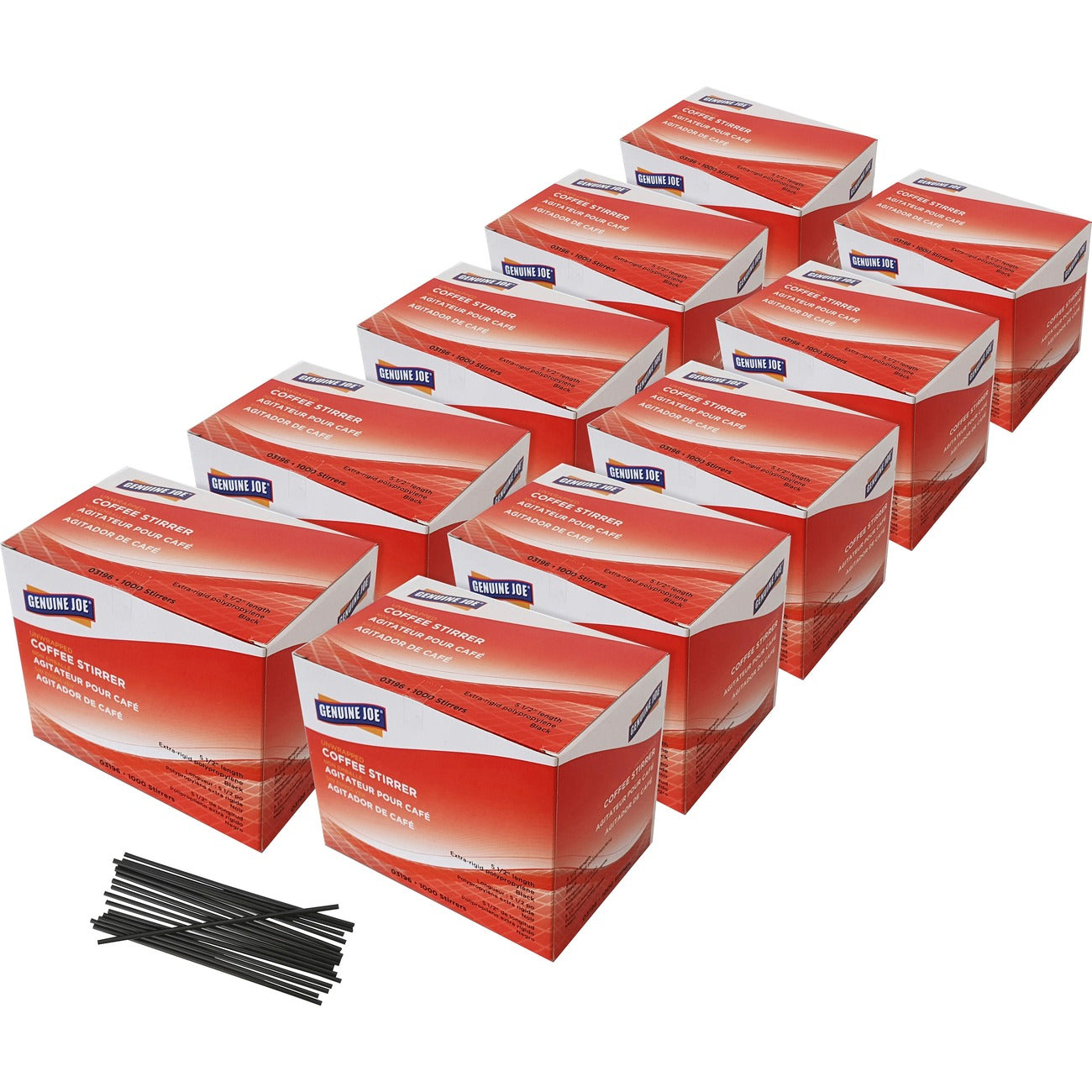 Genuine Joe Stirrer Plastic.5.5'.Bk 1K