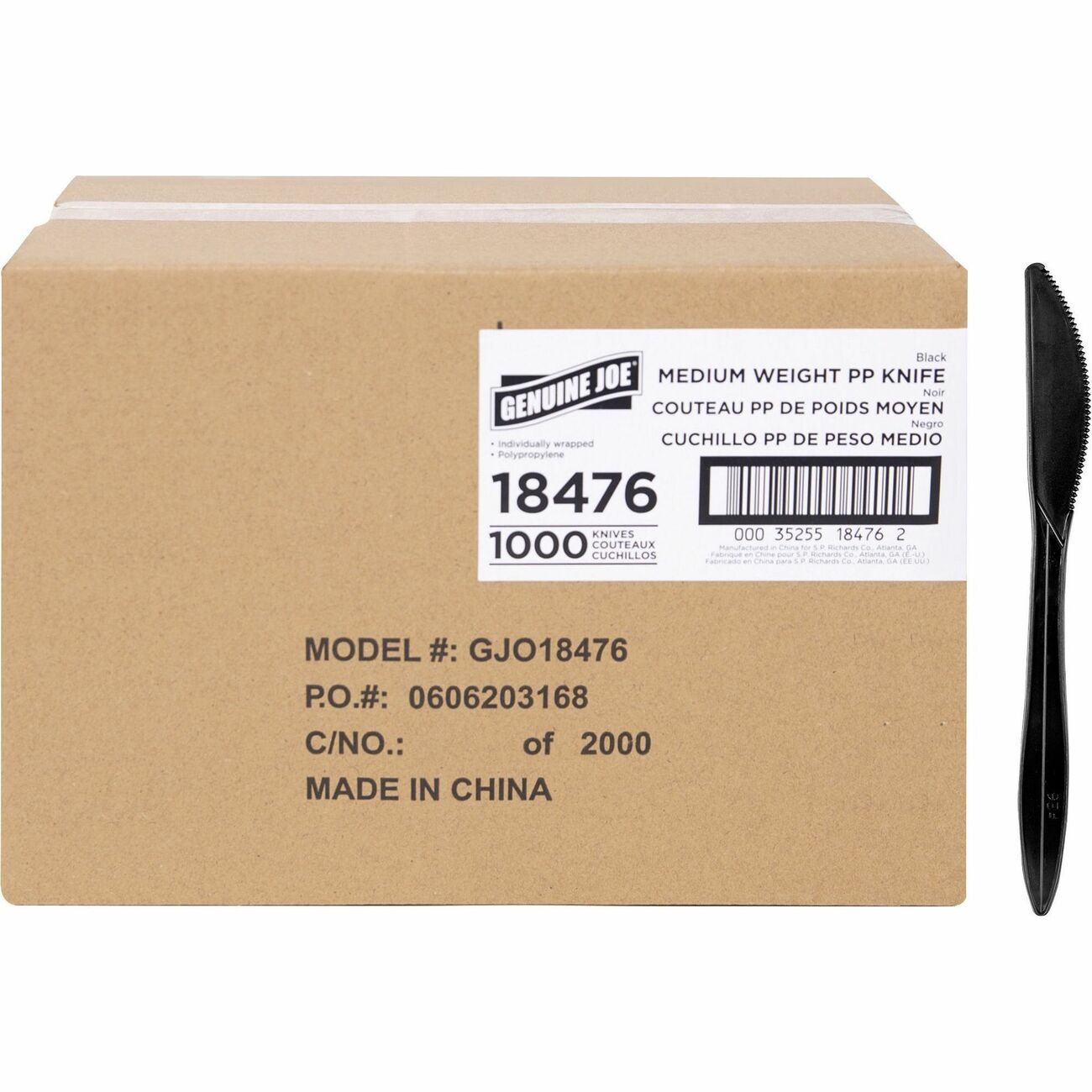 Genuine Joe Knife Mwpp Blk Wrapped