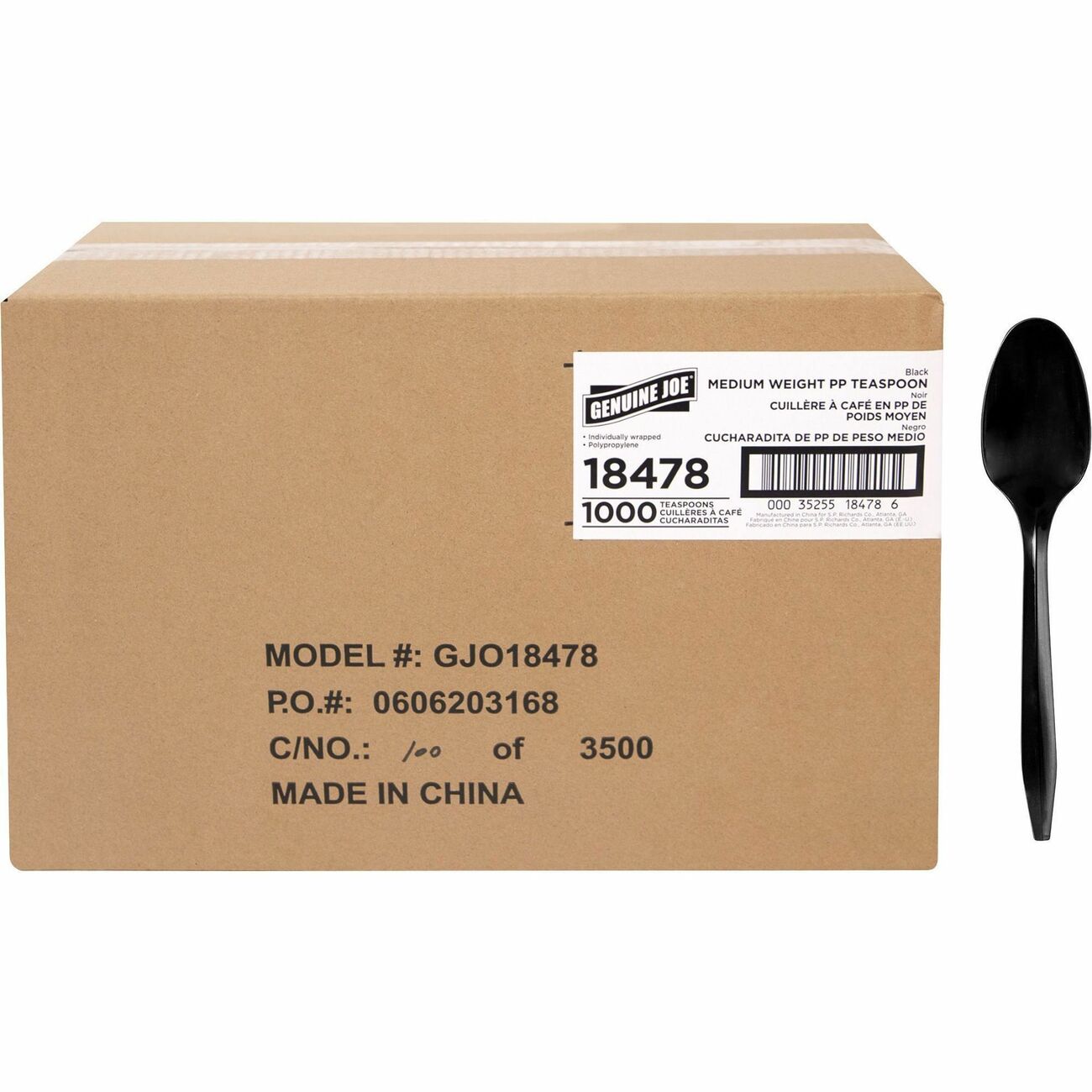 Genuine Joe Teaspoon Mwpp Blk Wrapped