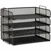 Tray Ltr 4 Tier Mtl Mesh Bk