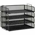 Tray Ltr 4 Tier Mtl Mesh Bk