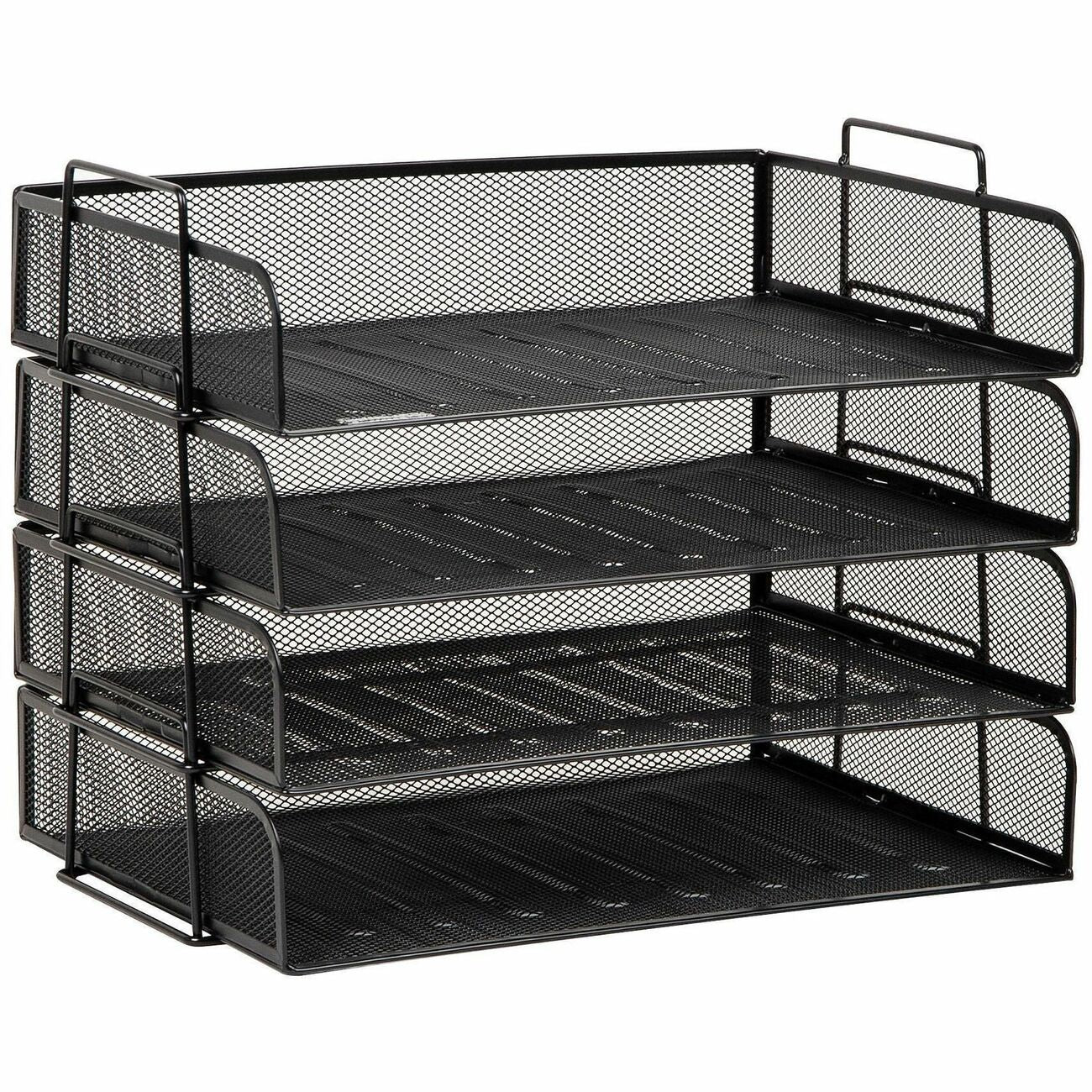 Tray Ltr 4 Tier Mtl Mesh Bk