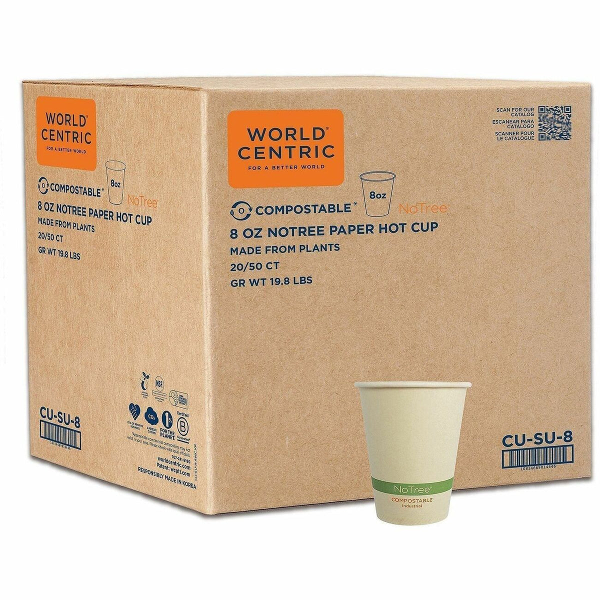 World Centric Compostable NoTree Paper Hot Cups