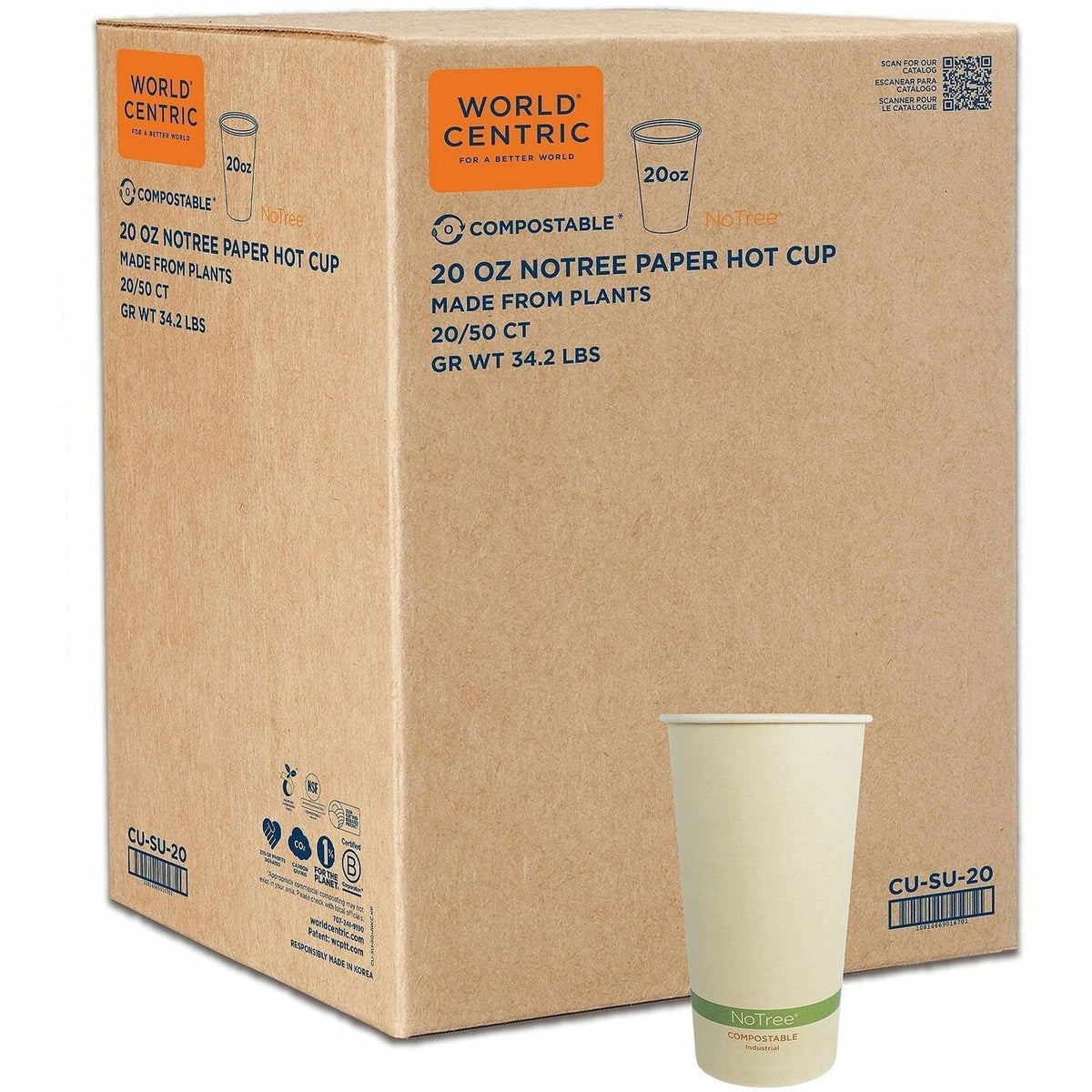 World Centric Compostable NoTree Paper Hot Cups
