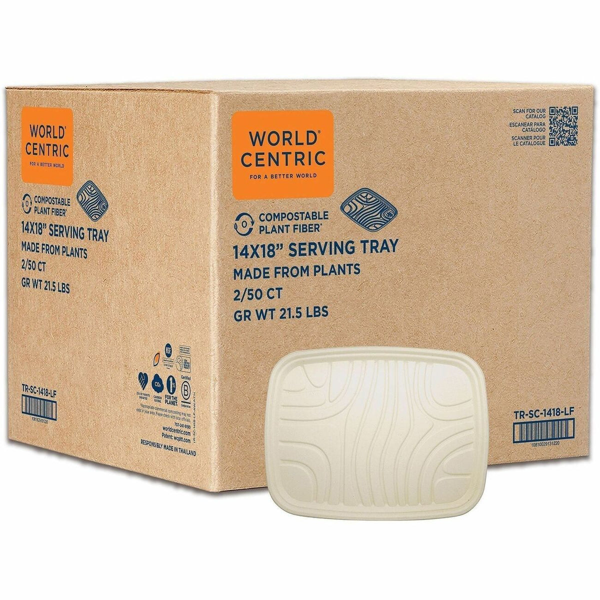 World Centric Compostable Fiber Trays