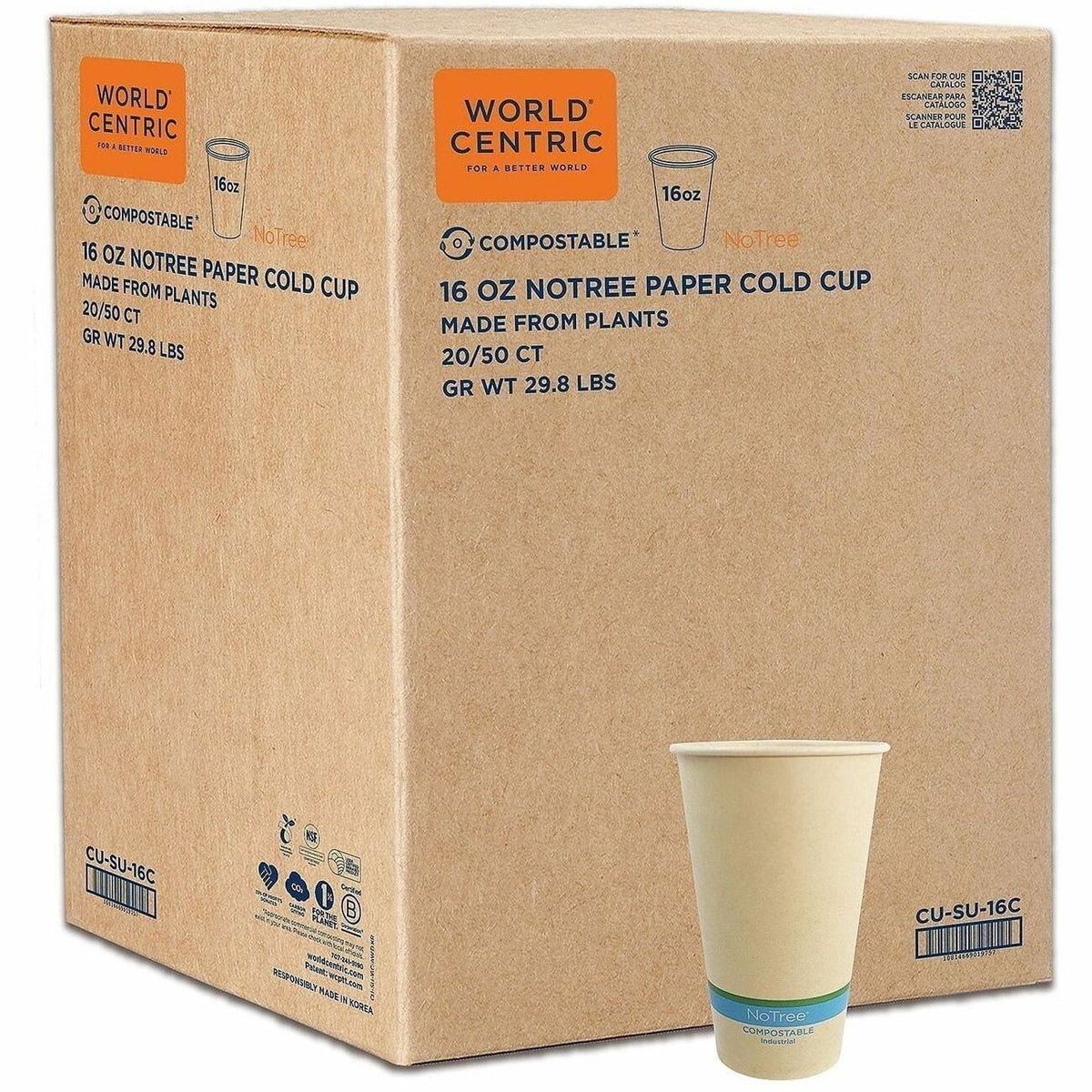 World Centric Compostable NoTree Paper Cold Cups