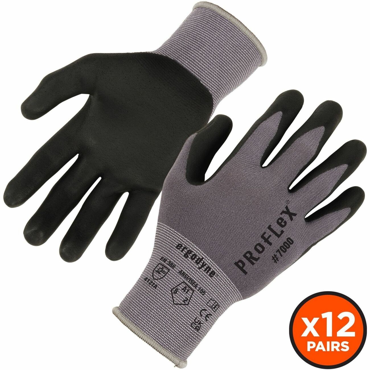 Glove Coated Nitrile Gry Xs