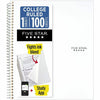 Mead Five Star Wirebound Notebook, 1 Subject, College Ruled, 11" x 8 1/2" , White