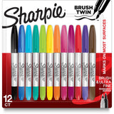 Sharpie Brush Twin Permanent Markers