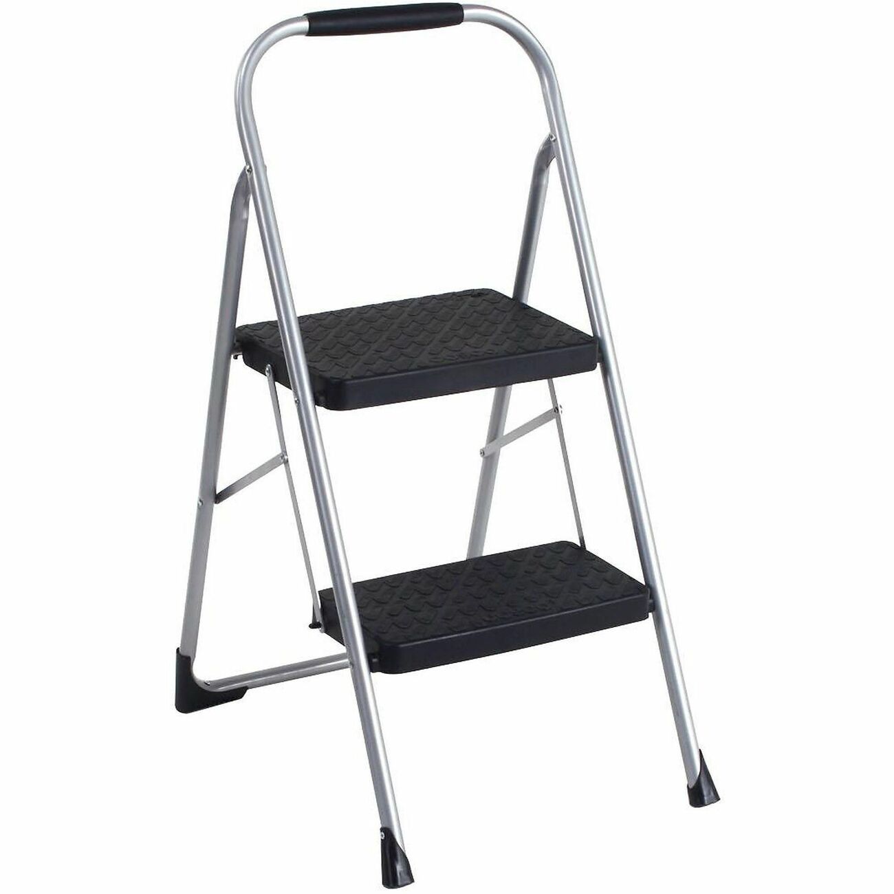 2Step Ladder Silver Rubber Gri