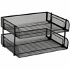 Tray Ltr 2 Tier Mtl Mesh Bk