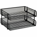Tray Ltr 2 Tier Mtl Mesh Bk