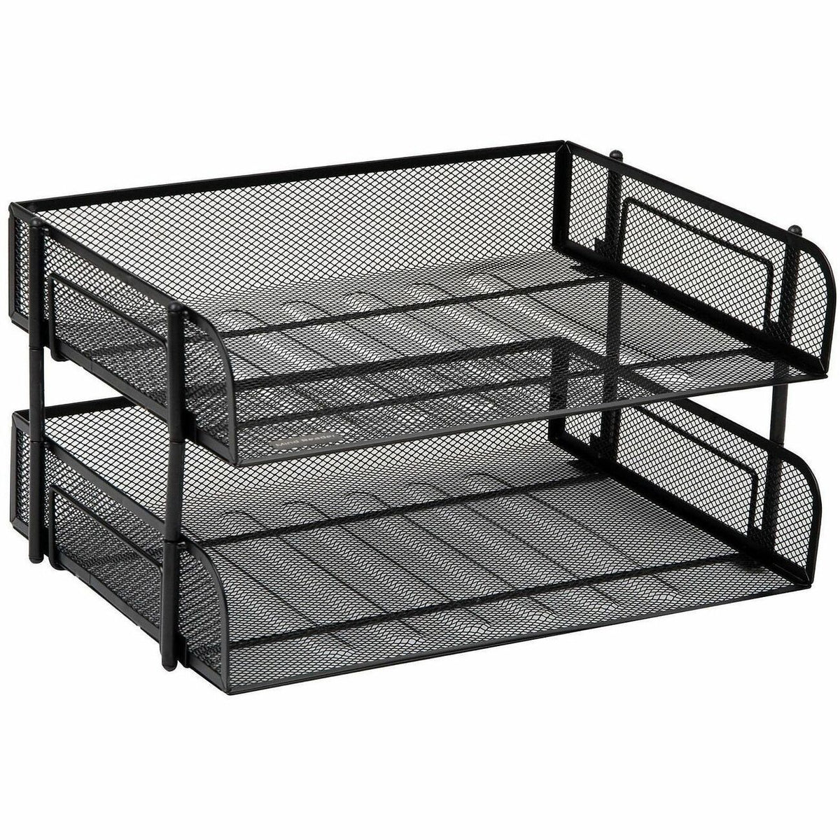 Tray Ltr 2 Tier Mtl Mesh Bk