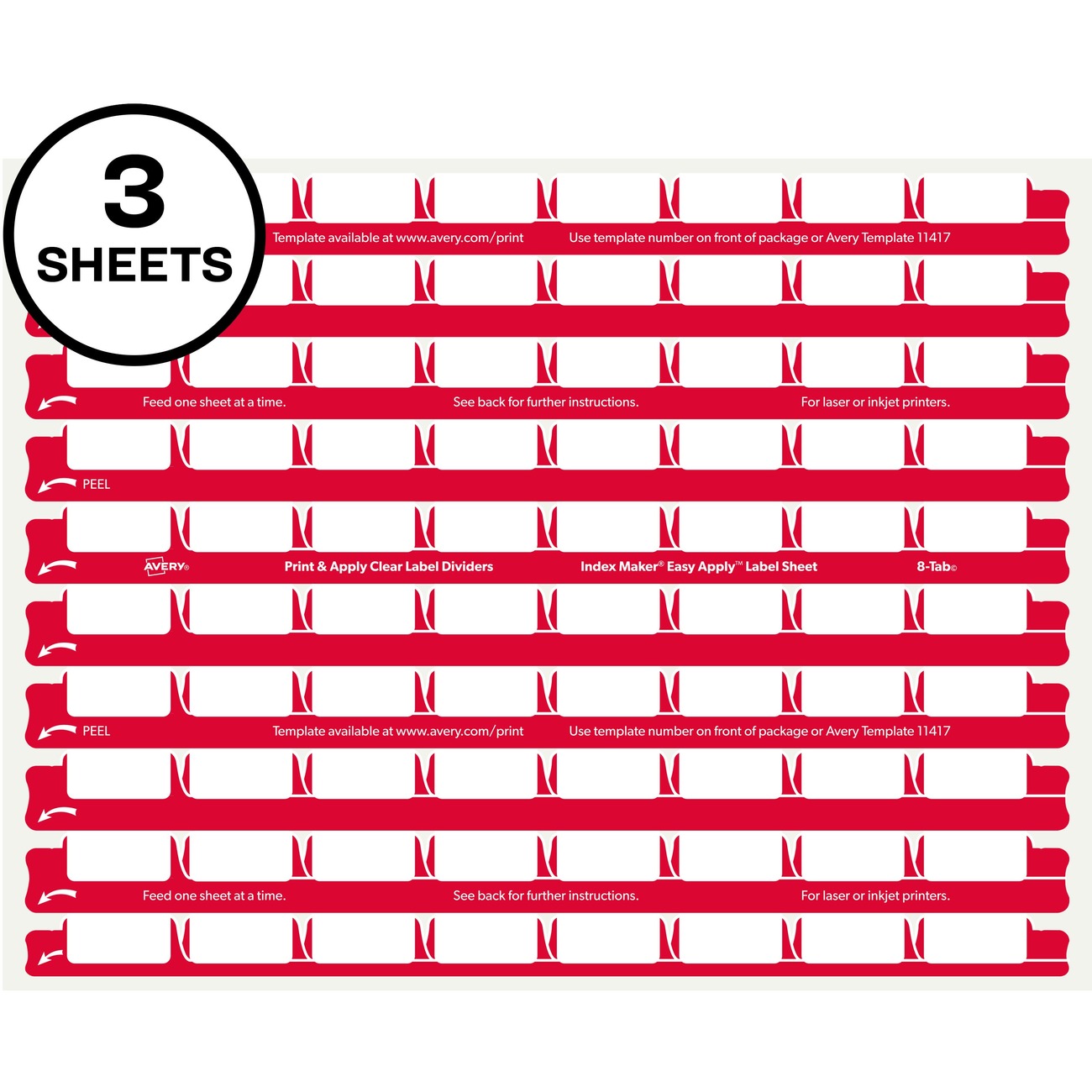 Avery Index Maker Clear Label Dividers, 8-Tab, 30 Sets