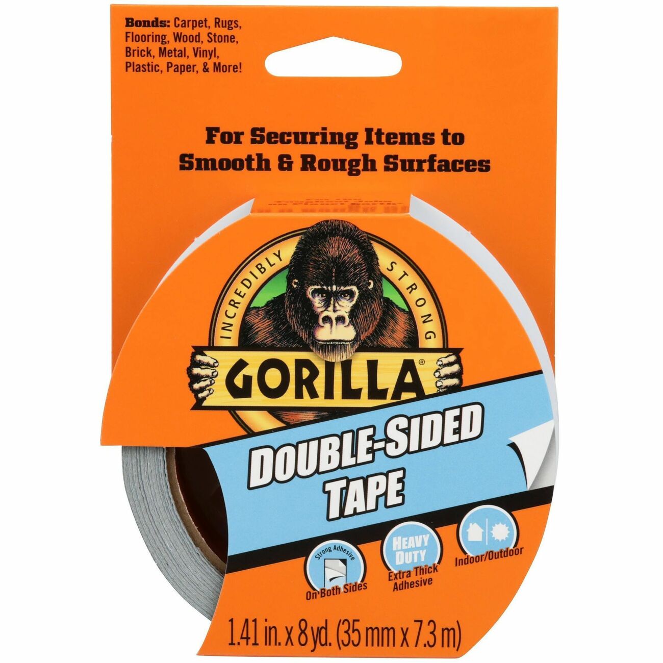 Tape 2Sided 1.41'X8Yd Gy