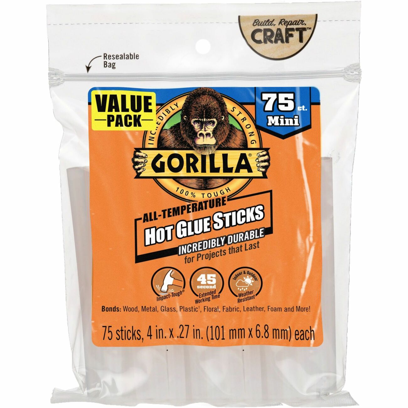 Hot Glue Sticks Mini 75Ct