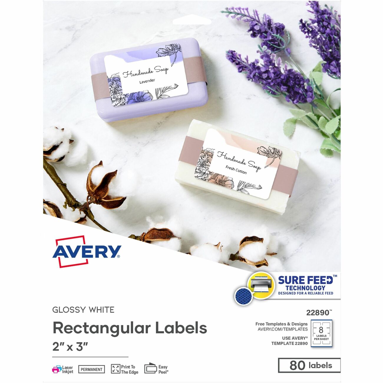 Avery Label 2X3Rectangle White 80