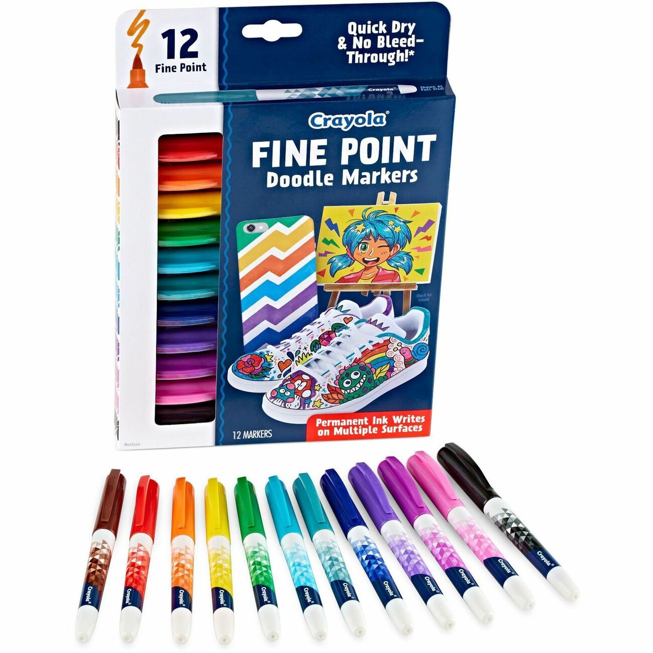 Crayola Mkr 12Ctfineptdoodle