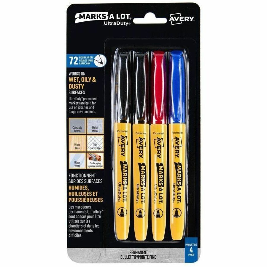 Avery Marker Chiseltip Asst 4Pk
