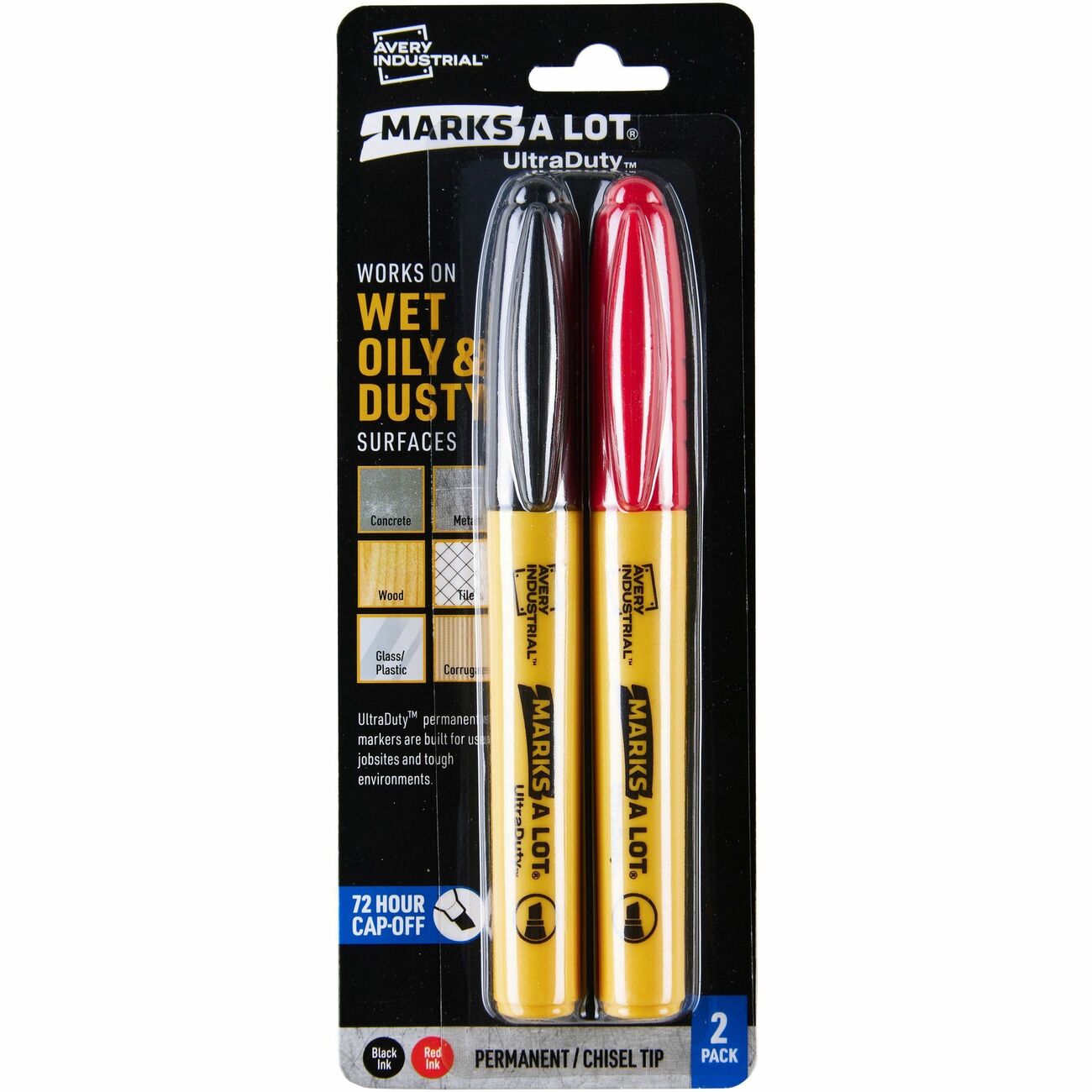 Avery Marker Chiseltip Asst 2Pk