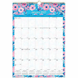 Blueline Abstract Floral Monthly Wall Calendar