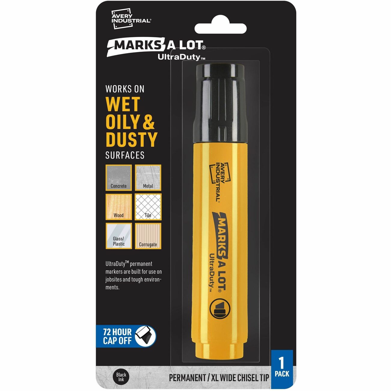 Avery Marker Xlchiseltip Blk 1Pk