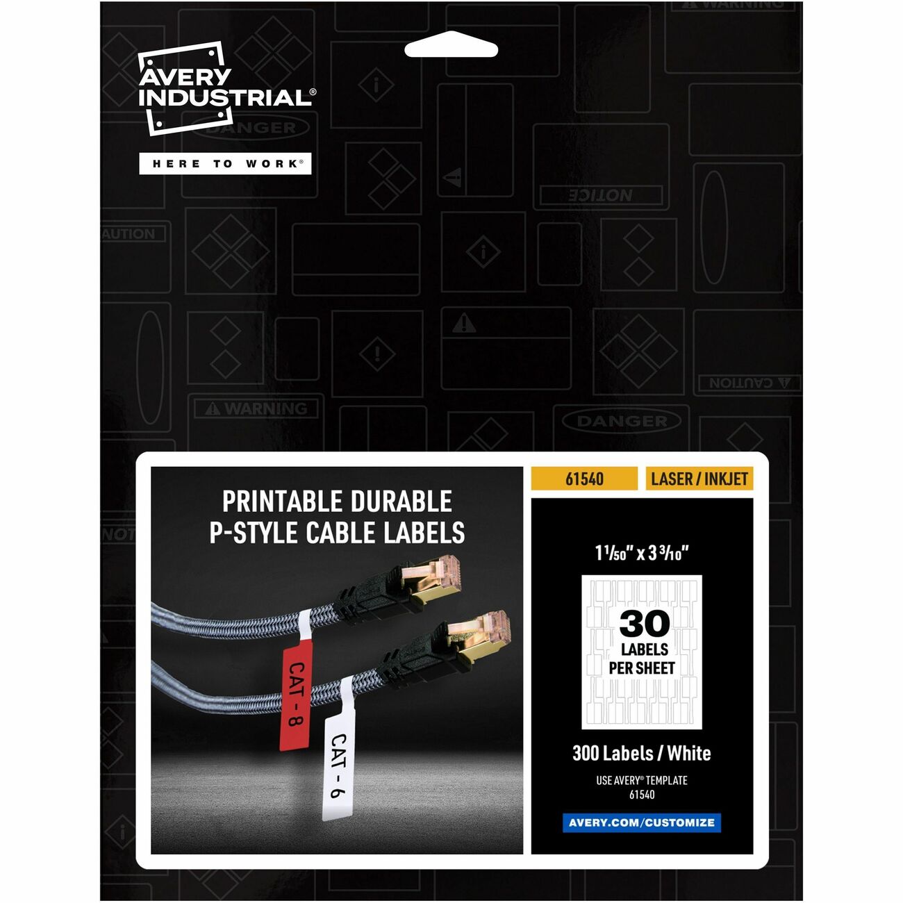 Avery Label Cable P-Style 1.X3.3