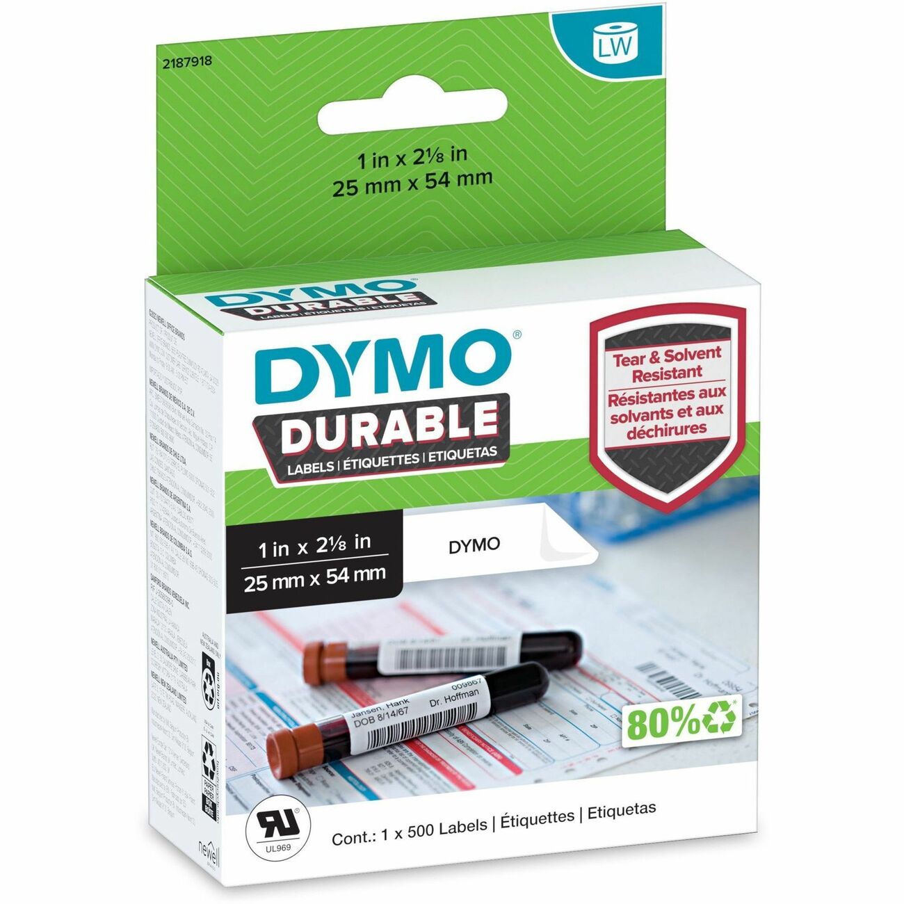 DYMO Label Lw Hlthcare 1'X2-1/8'