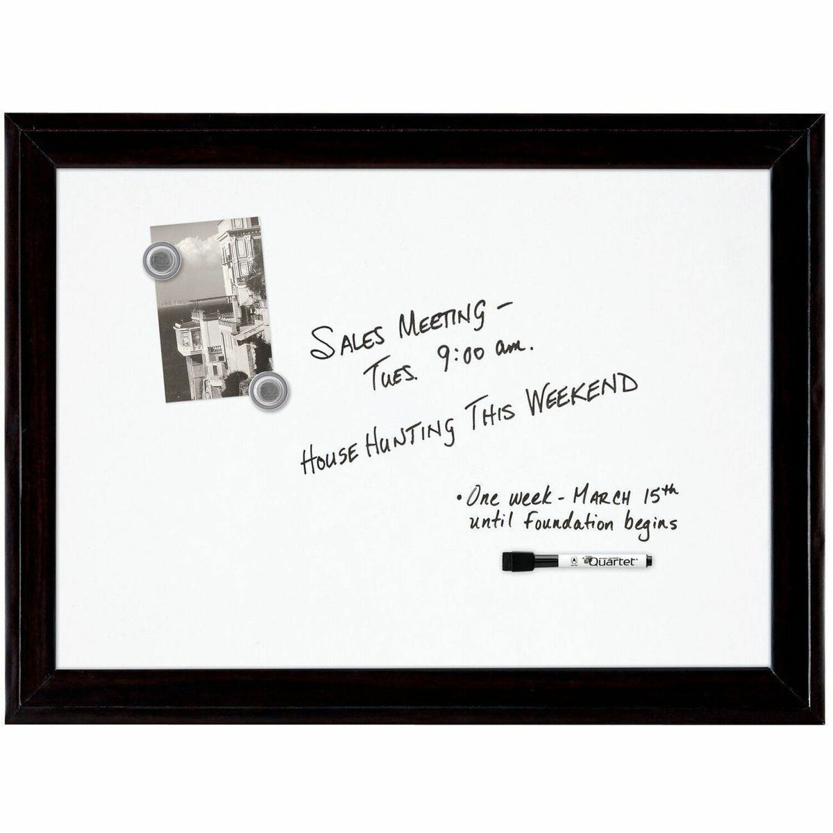 Quartet Home D&eacute;cor Magnetic Dry-Erase Board, 17" x 23" , Ebony Frame
