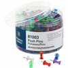 Business Source Pin Push Assorted 600/Bx