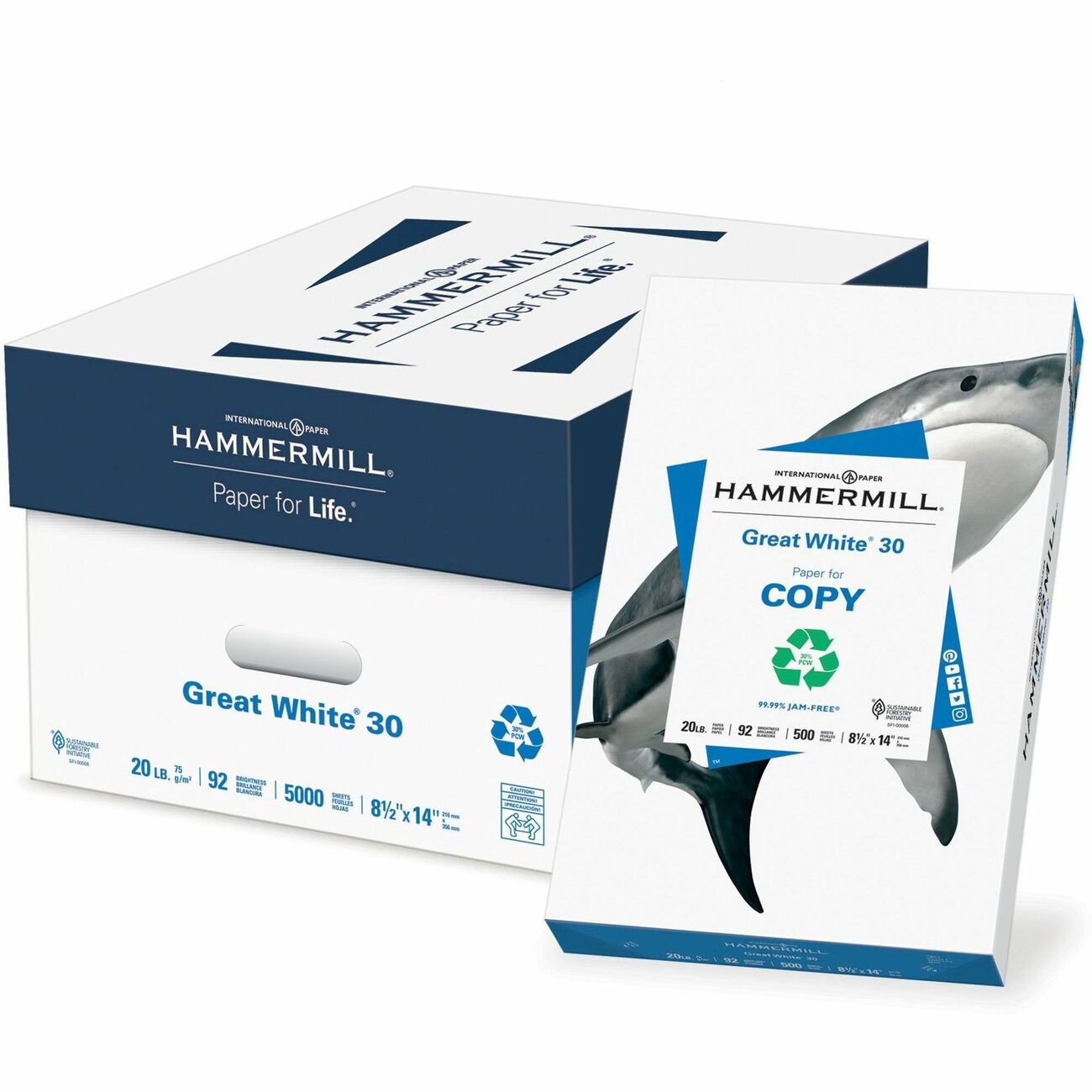 Hammermill Paper Great White 30 8.5X14