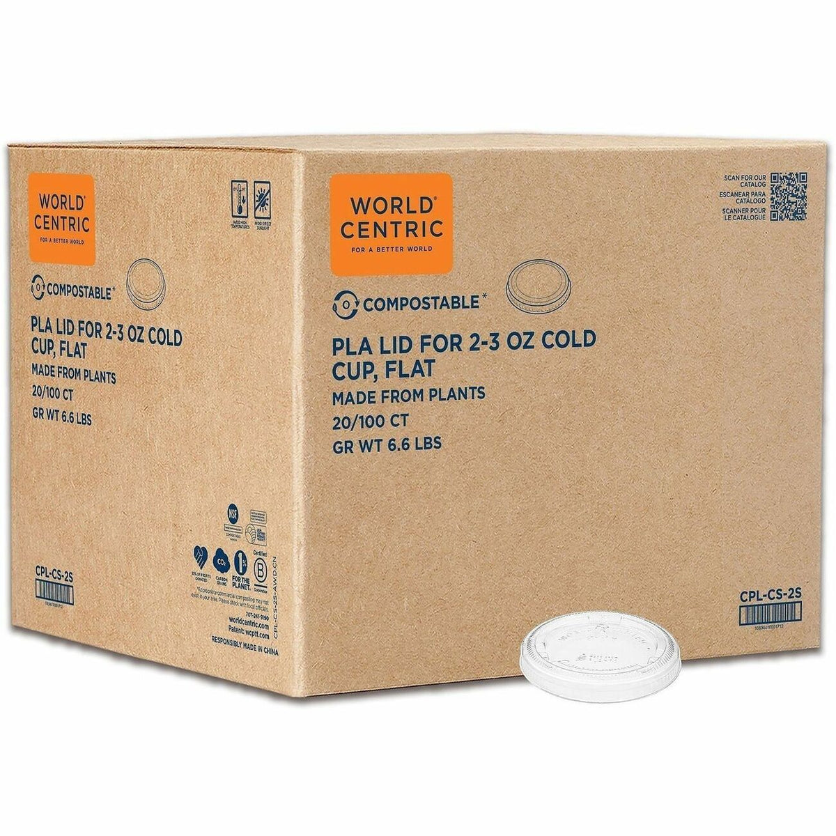 World Centric Compostable Clear Portion Cup Lids