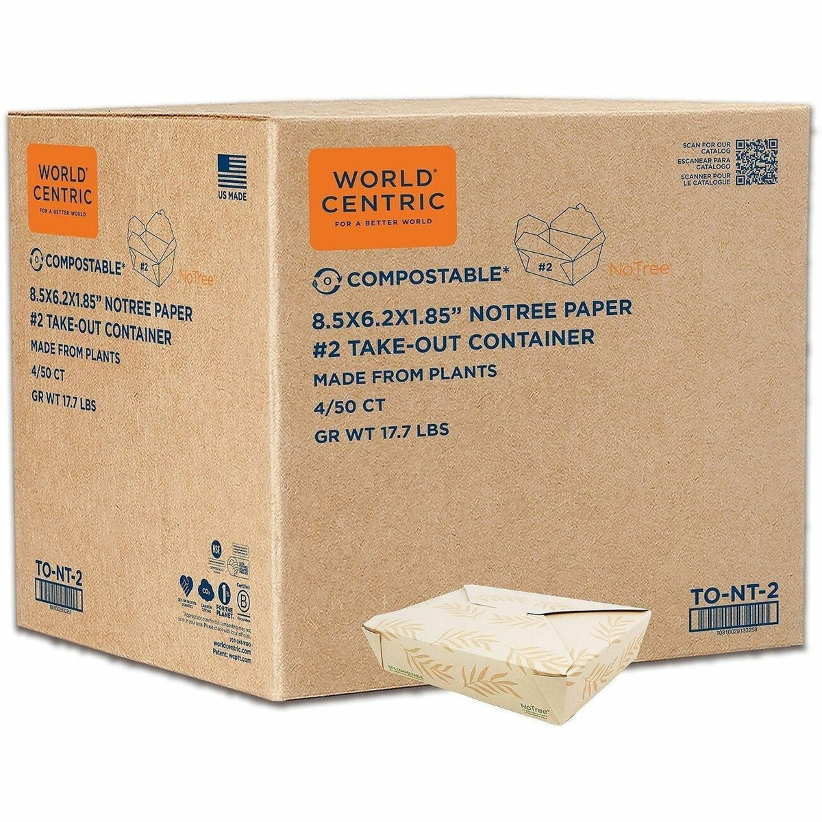 No Tree Compostable Paper Folded Containers