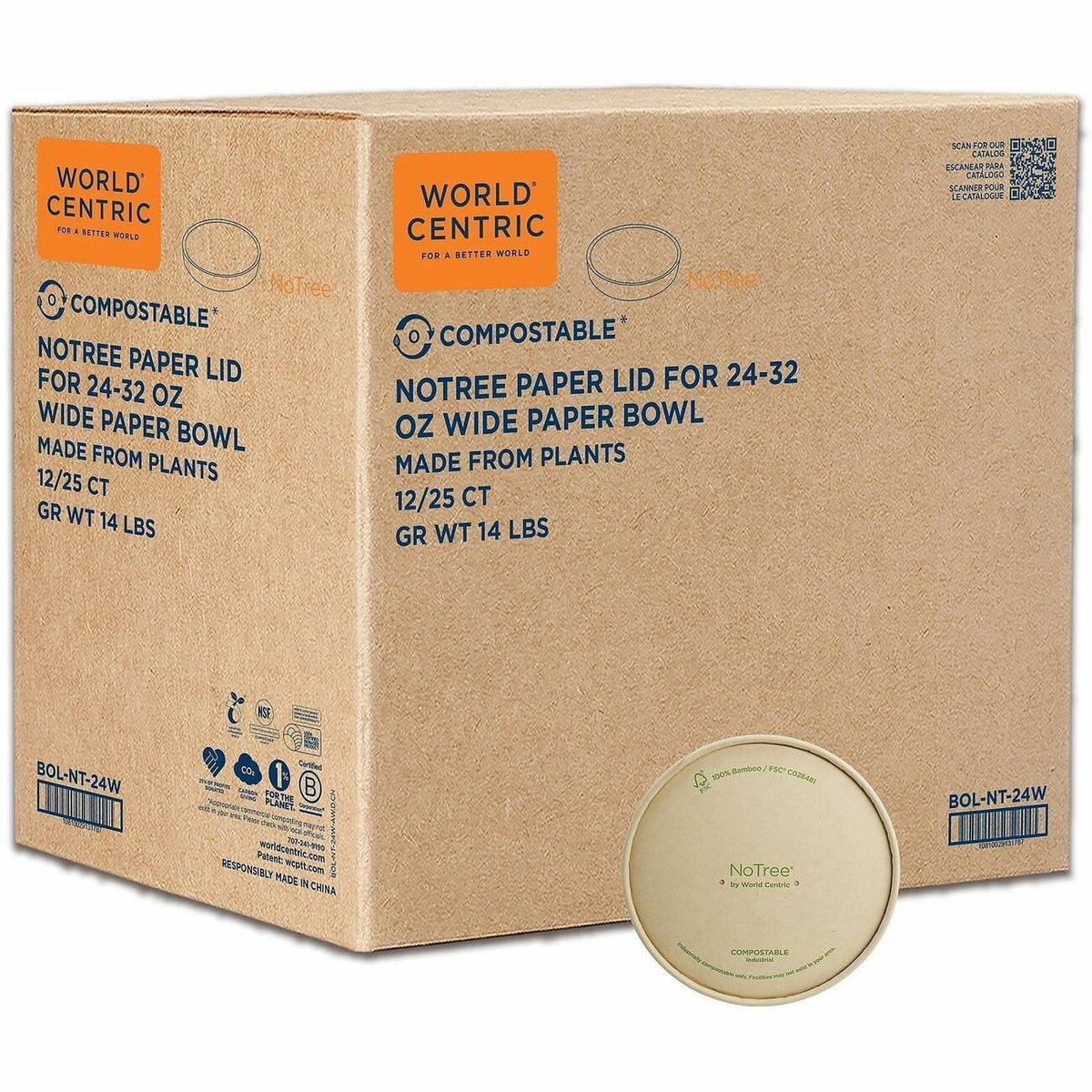 No Tree Compostable Paper Bowl Lids