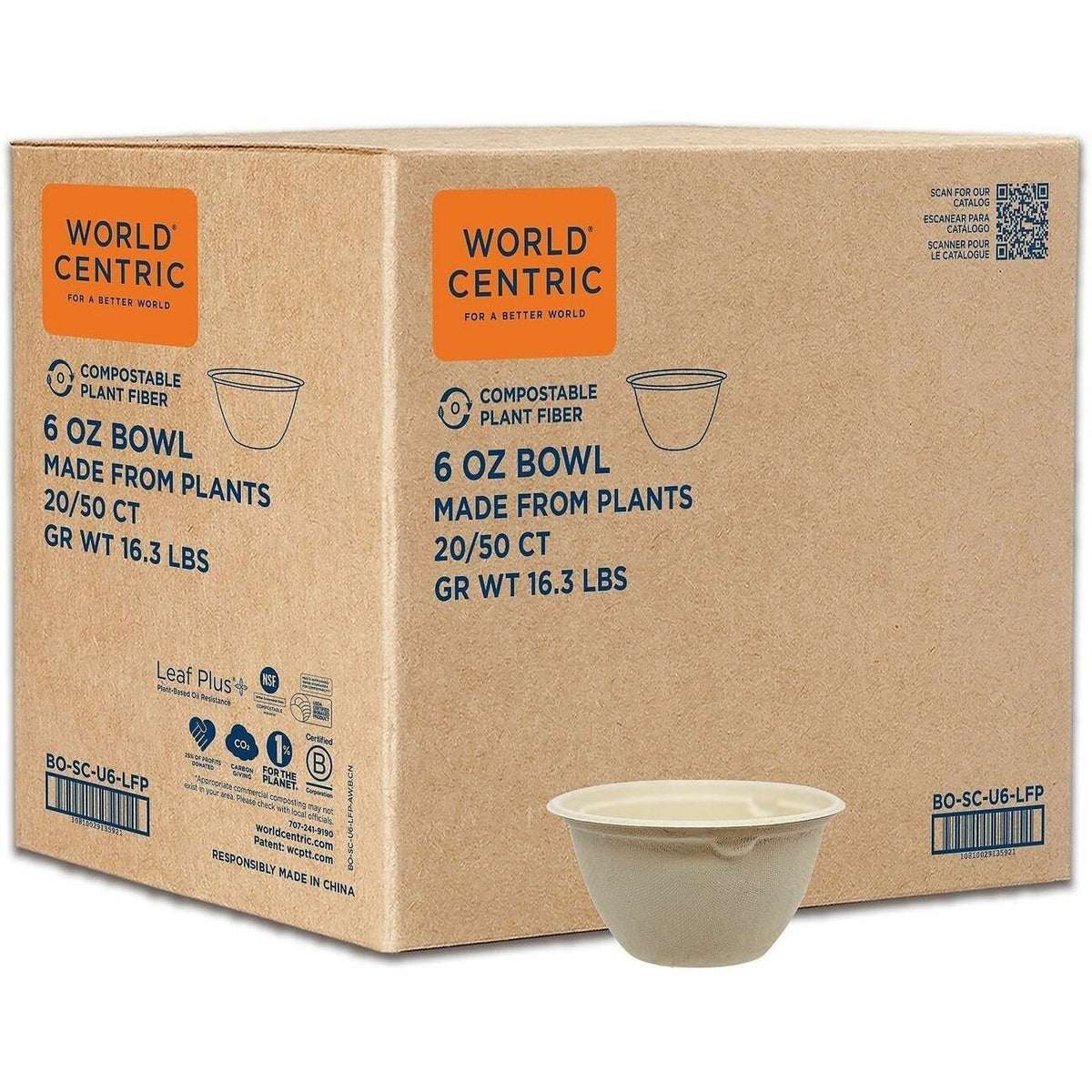 World Centric Compostable Fiber Bowls
