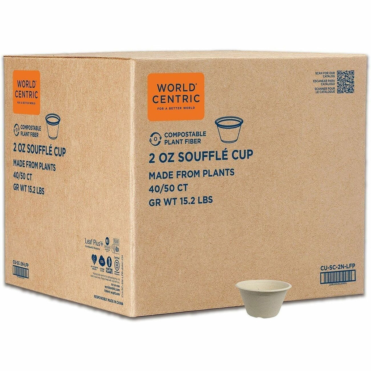 World Centric Compostable Fiber Souffle Cups