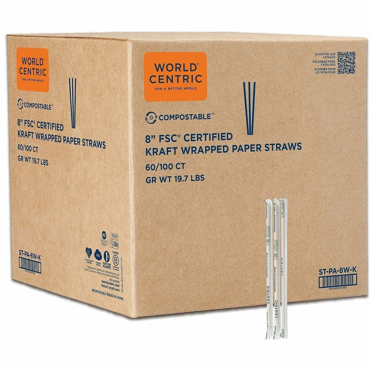 World Centric Compostable Kraft Paper Straws