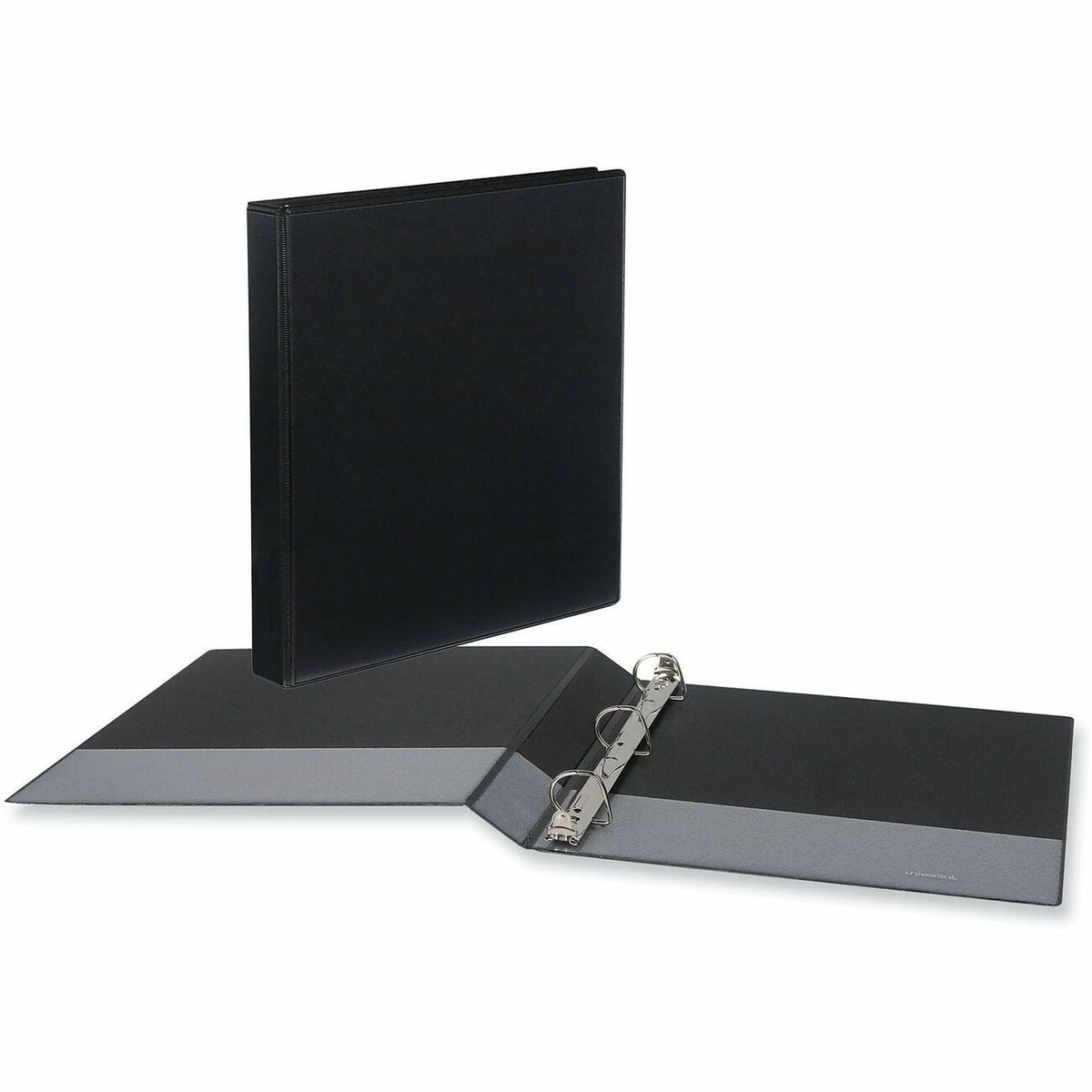 Universal Slant D-Ring View Binder, 3 Rings, 1" Capacity, 11 x 8.5, Black, 12/Carton