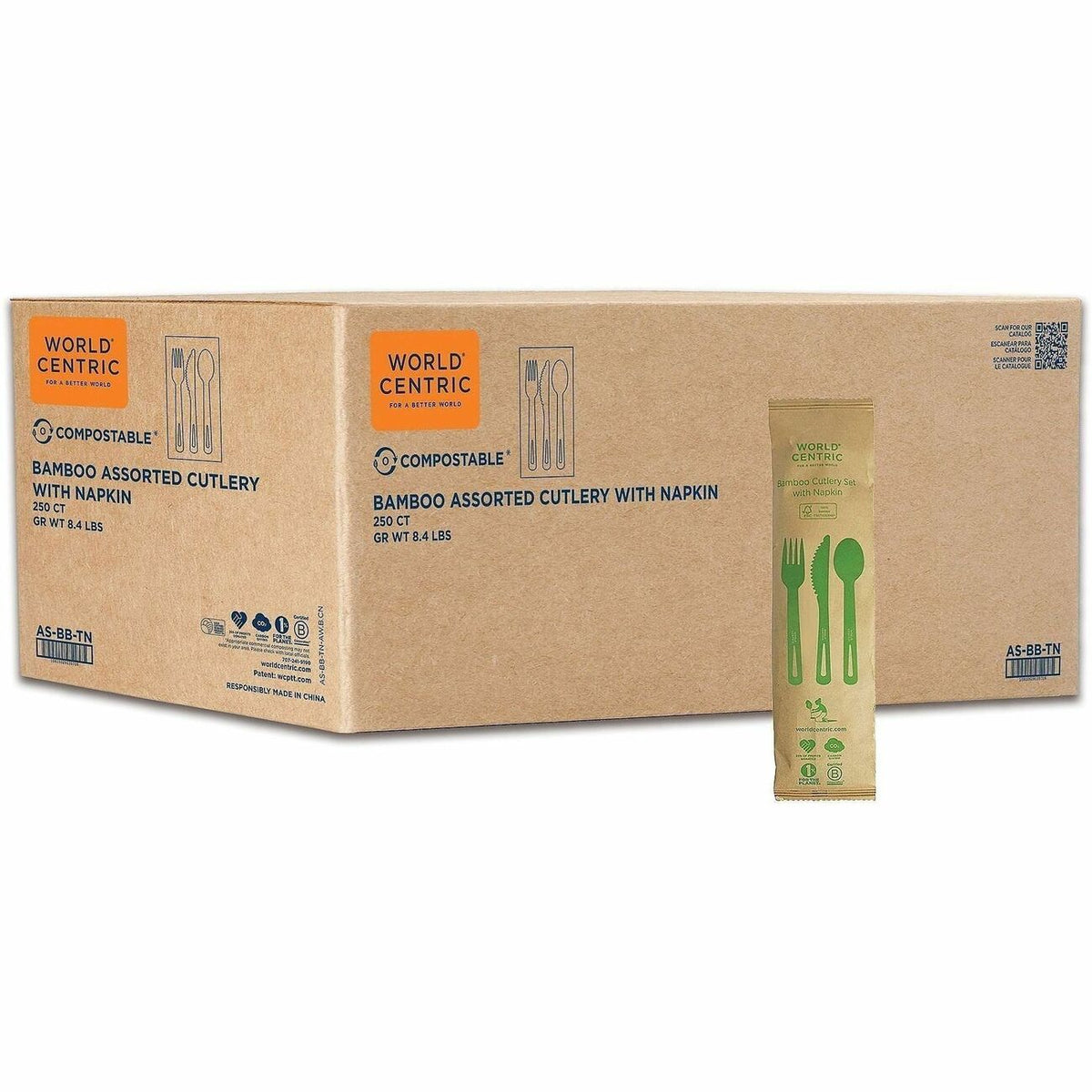 World Centric Compostable Bamboo Cutlery Set