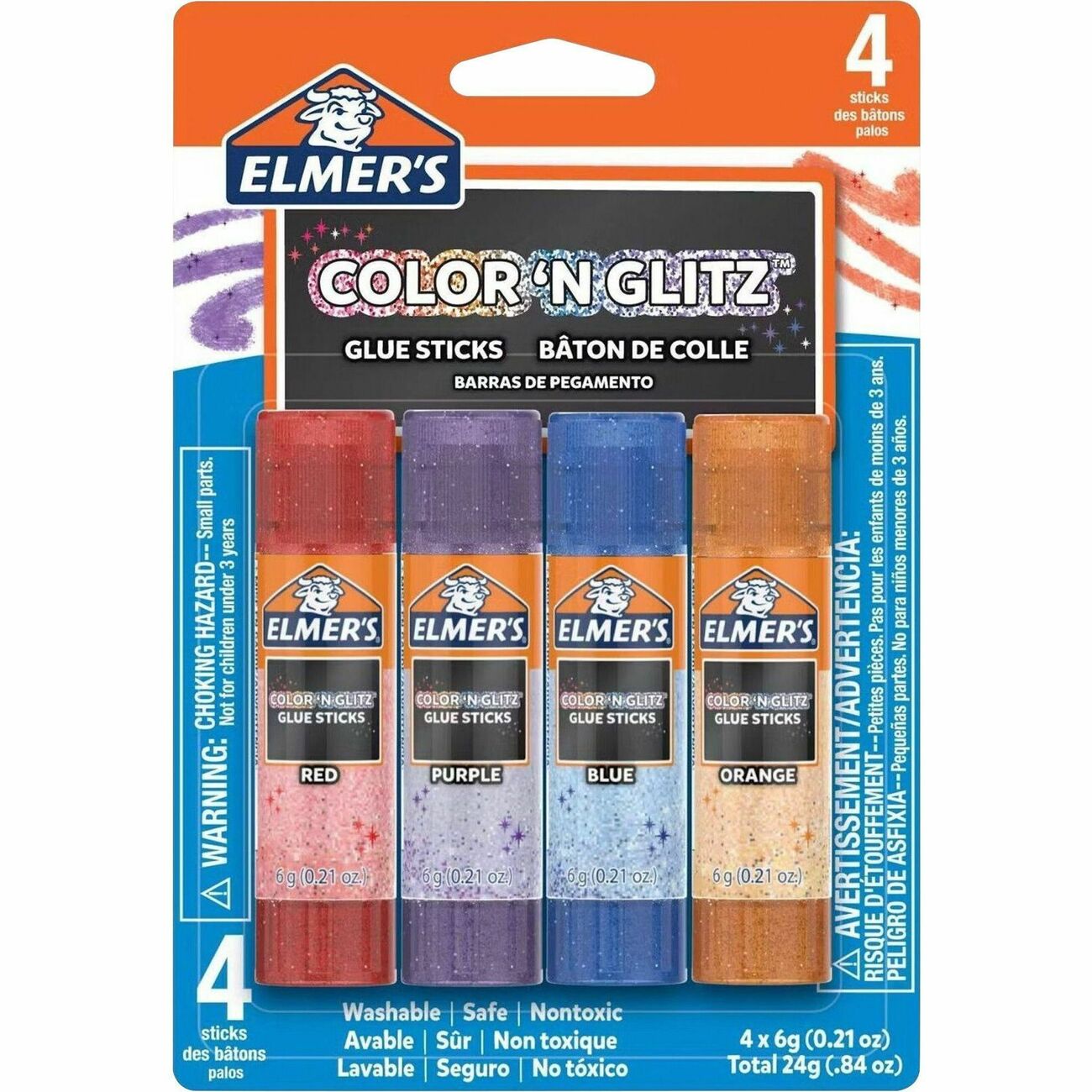 Glue Stick Glitter 4Ct 6G