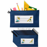 Seat Sack 10-Count Pencil Pouch with Zipper Bundle