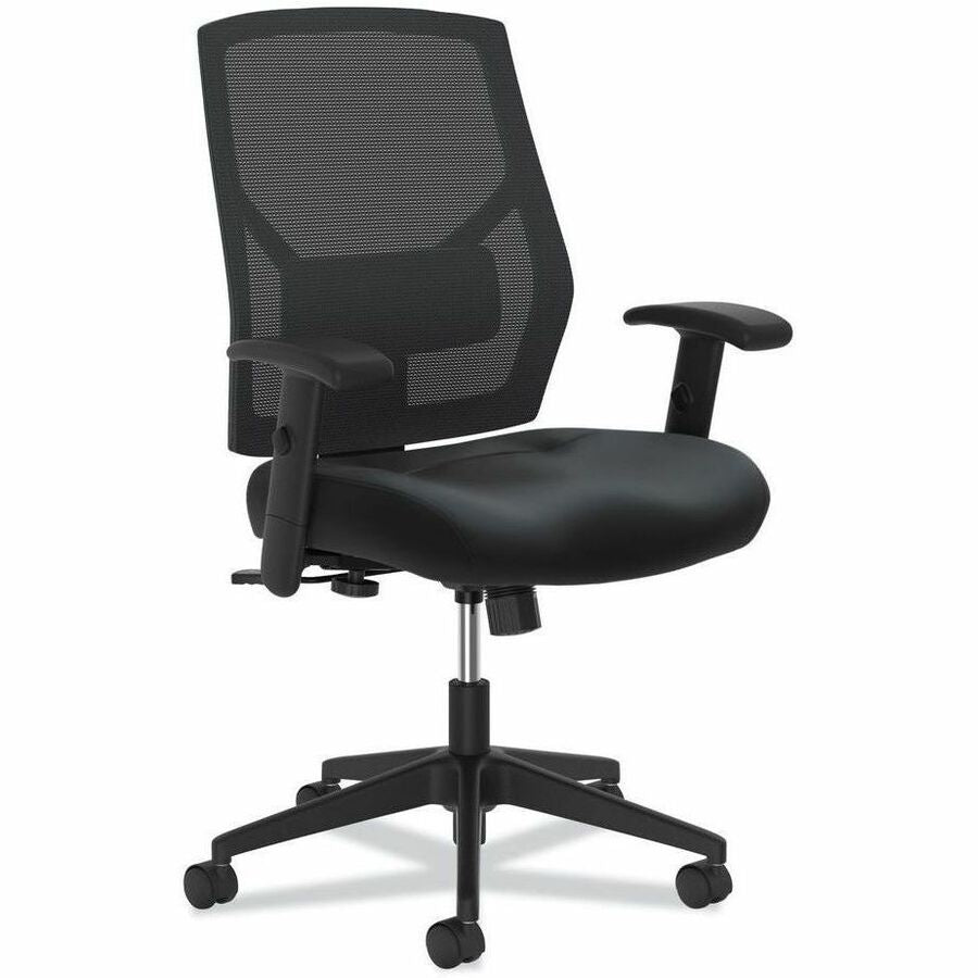 Chair Black Leather Mesh