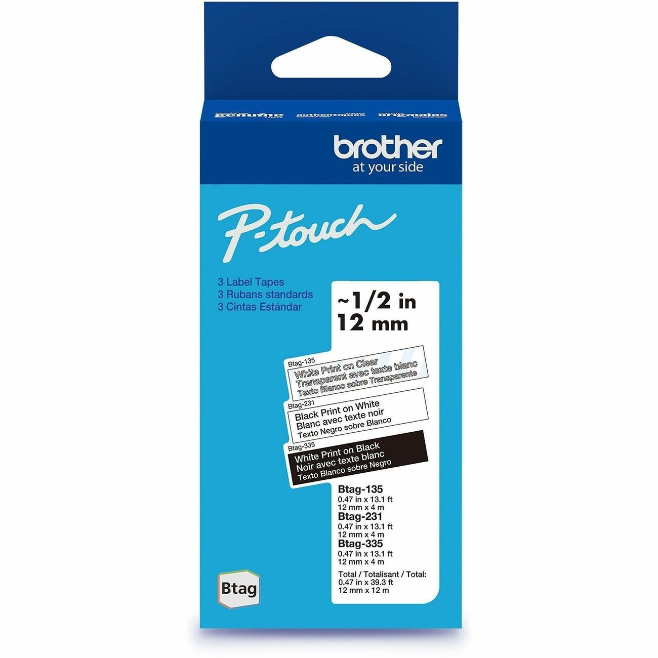 Brother Tape Btag We/Cl Bk/We We/Bk