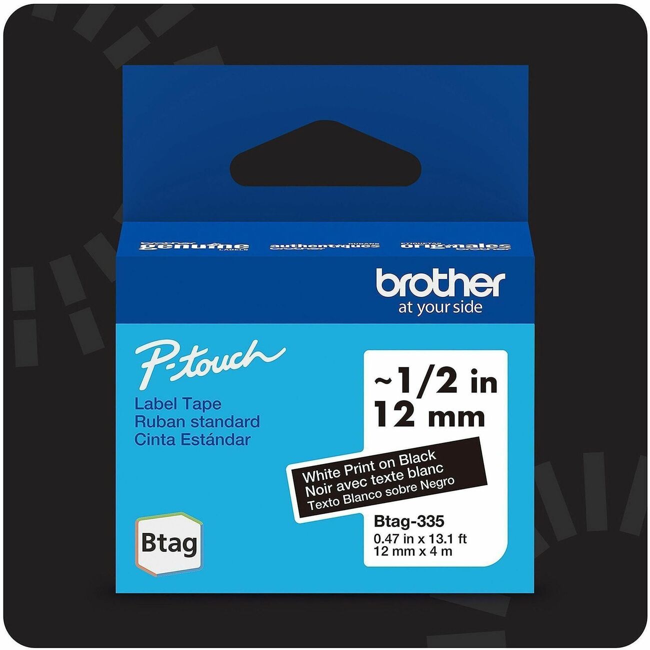 Brother Tape Label Btag We On Bk
