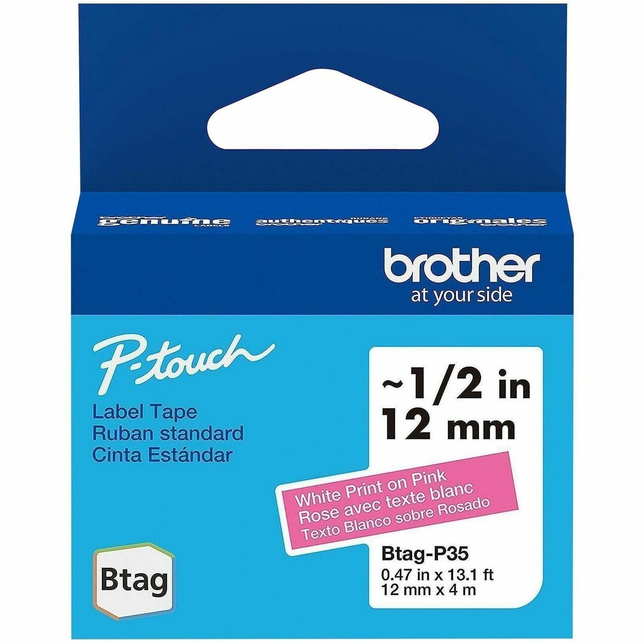 Brother Tape Label Btag We On Pk