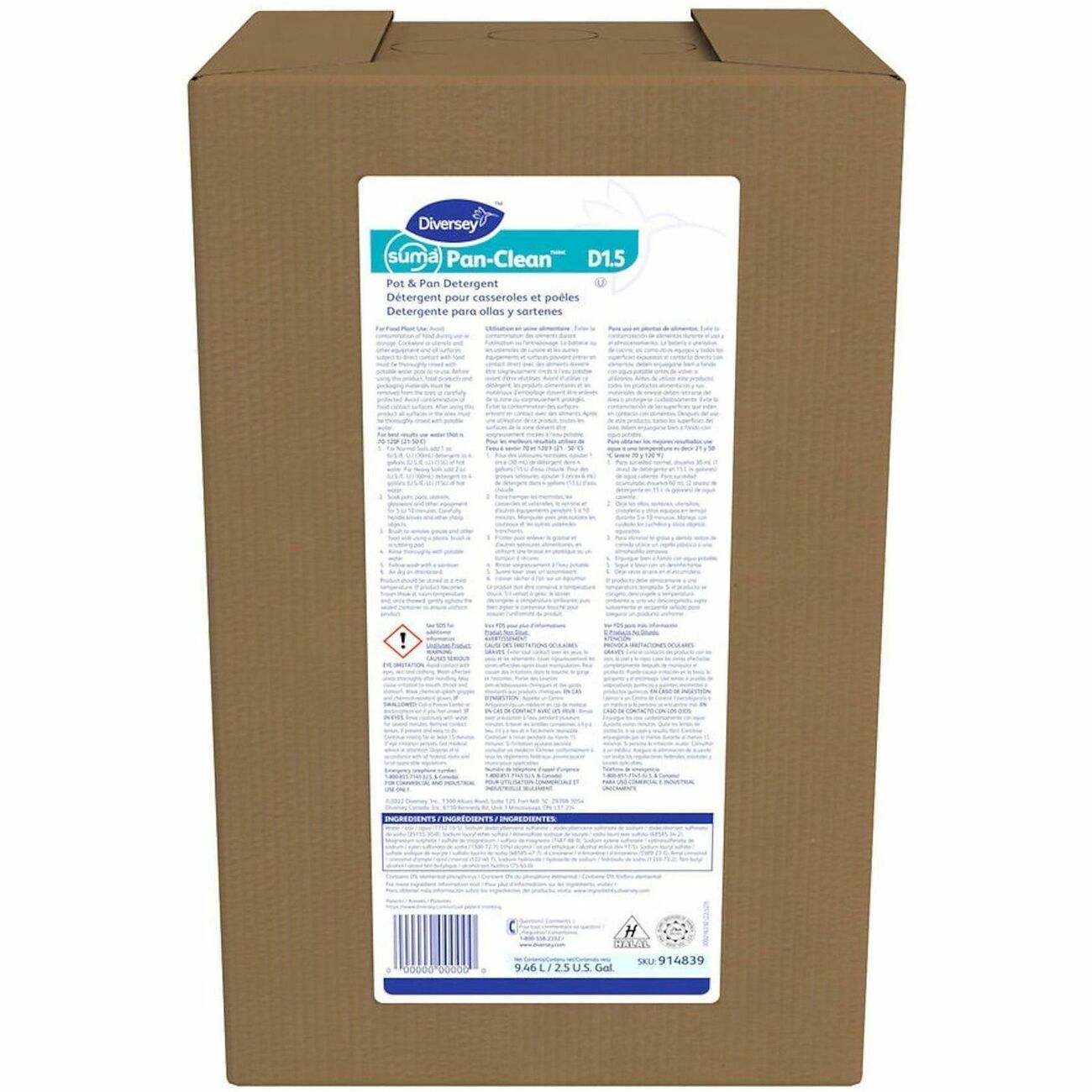 Diversey Detergent Pot&Pan 2.5Gal